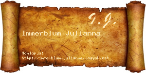 Immerblum Julianna névjegykártya